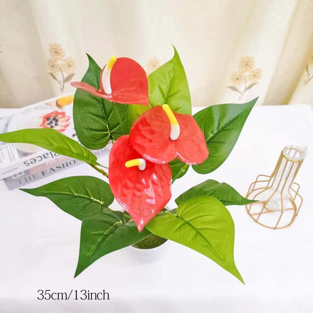Real Touch Artificial Palm Fronds 35/50CM Fake Plants  Living Room Bedroom Decor