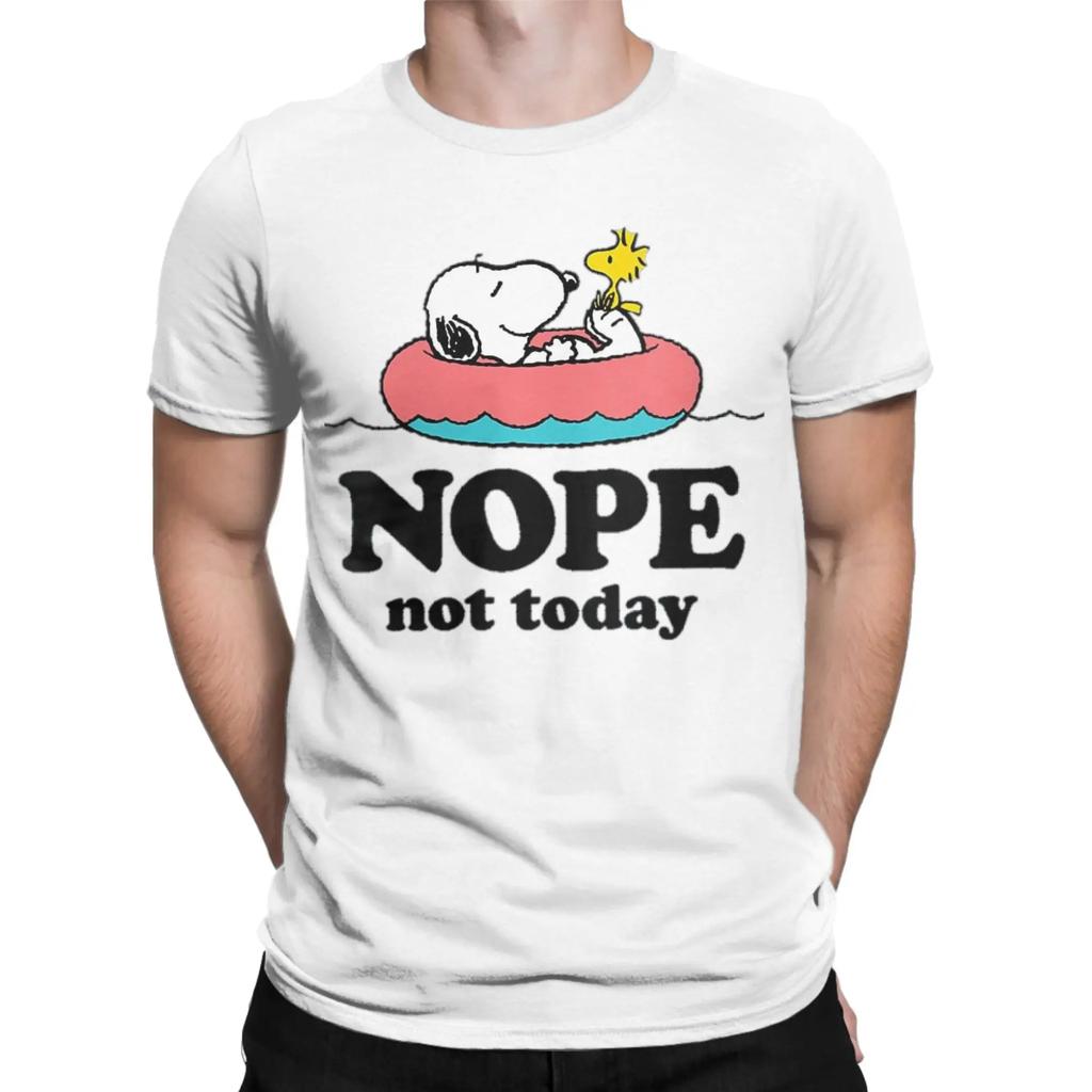 Snoopy Joe Cool Nope Not Today Tshirt Unisexs Cotton Clothing Novelty Cartoon Crewneck Short Sleeve