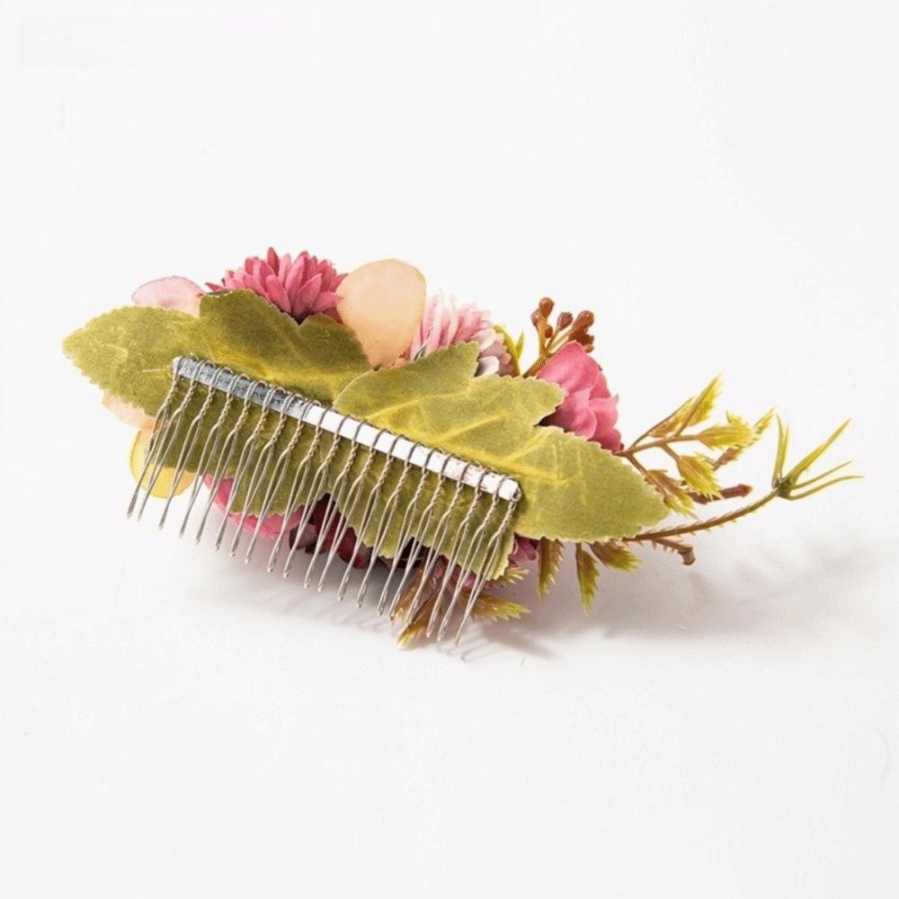 Multicolor Flower Hair Combs Cloth Thai Toothed Insert Comb Fashion Bridal Hairpin  Wedding