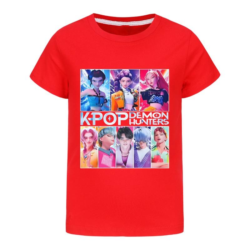 Dětské oblečení KPop Lovci démonů Saja Chlapecké Měkká bavlna Chlapecké Dívčí Tričko Letní móda Cool Dětské tričko Cosplay kostým