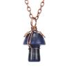Hand-Wound Crystal Green Dongling Agate Small Mushroom Pendant Necklace Jewelry N586