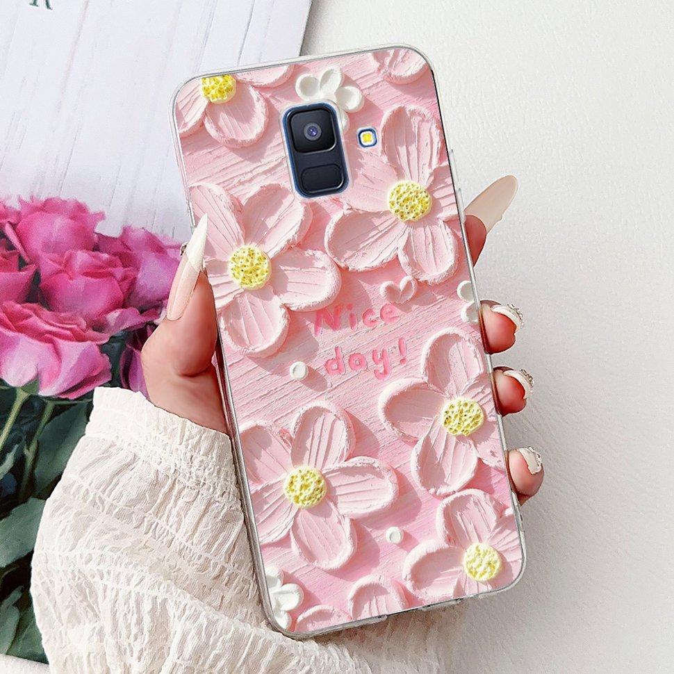 For Samsung Galaxy A6 2018 Case Luxury Painted Cover Soft Silicone Phone Case For Samsung A 6 A6 GalaxyA6 2018 Back Cover Coque
