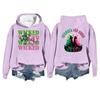 Women's Casual Long Sleeve Pullover Witch Print Hooded Sweatshirt