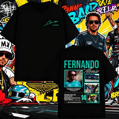  Summer Fernando Alonso Graphics Harajuku T-Shirt Men's and Women's High Quality 100% Pure Cotton Printed Leisure T-shirt