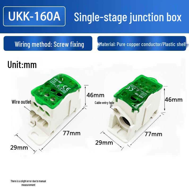 High Current Multi-Out DIN Rail Single-Pole Distribution Box: UKK 80A, 125A, 160A, 250A, 400A, 500A