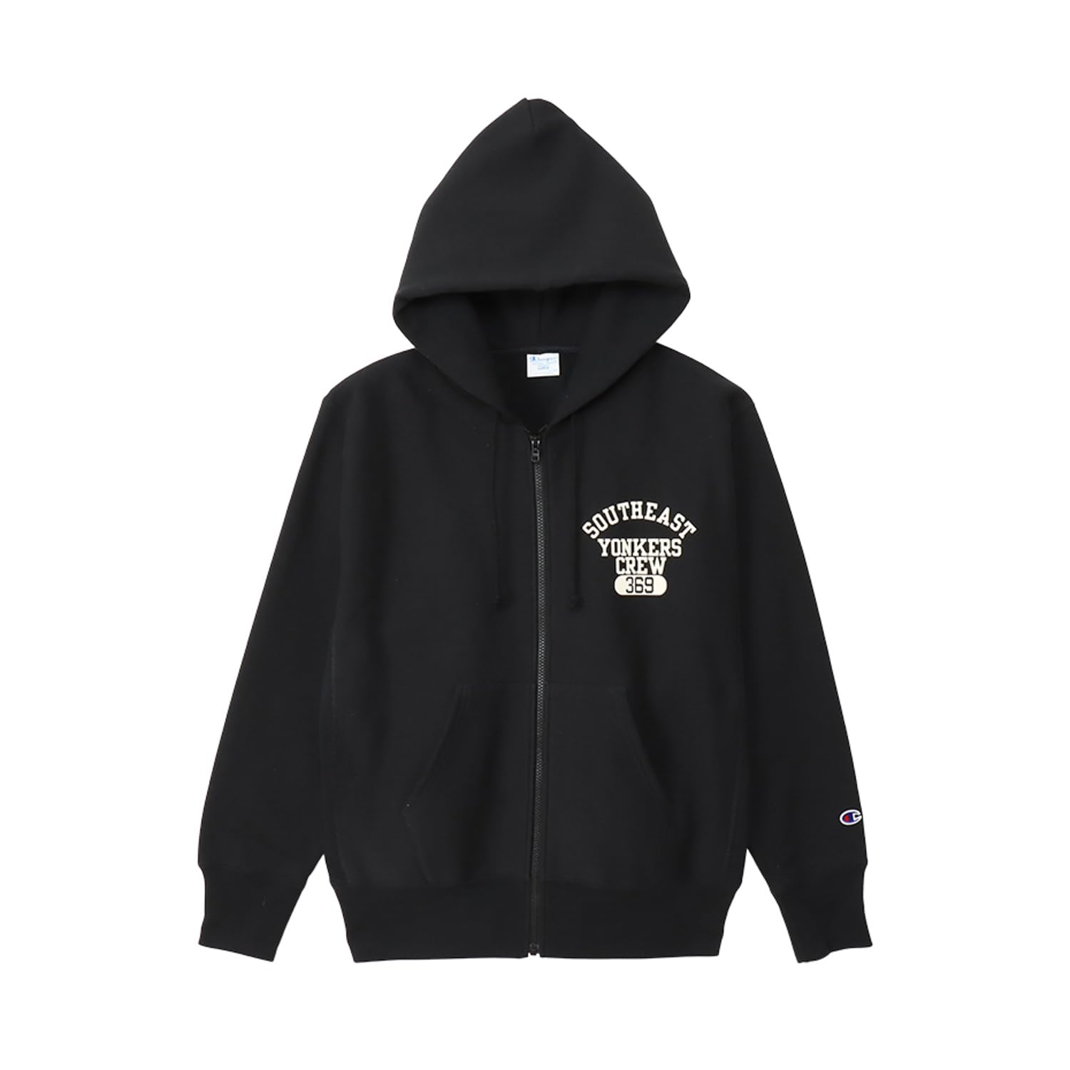 

Hoodie Long Sleeve Round Neck Fleece Lined Graphic Print Relax Fit Hooded Sweatshirt REVERSE Black [Champion] 11.5oz WEAVE(R) C3-A116 Men s чорний
