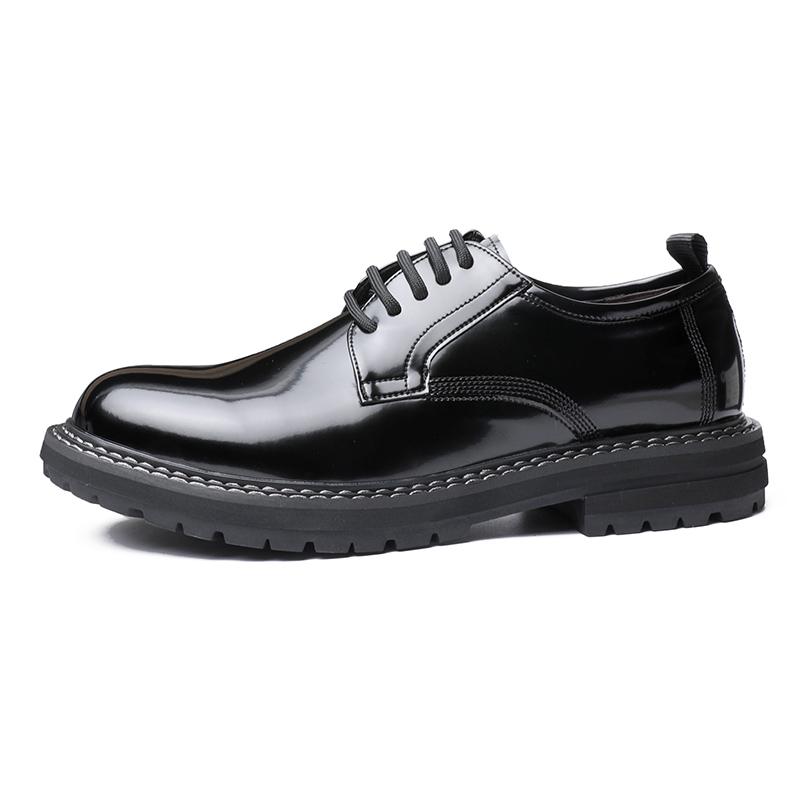 Fashion Lacquer Leather Men's Shoes Fashionable Minimalist Design Style Outdoor Leisure Business Party Wedding Dress Adult Black Shoes