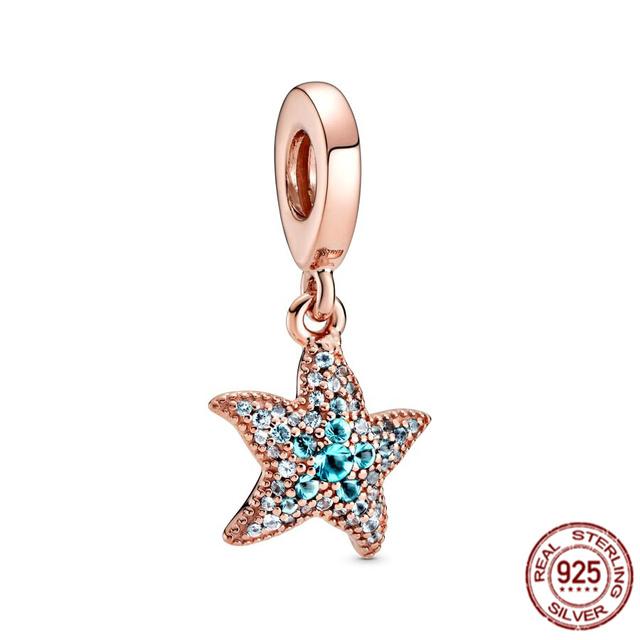 Rose Gold Plated Pendant Charm Gift 925 Sterling Silver Dangle Bead Fit Original Fasion Bracelet Necklace Jewelry For Women