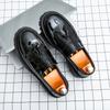 Fashion Spring Summer Mens Leather Loafers Casual Shoes Fashion Driving Shoes Male Soft Sole Slip-on Falts Thick Bottom Business Shoes