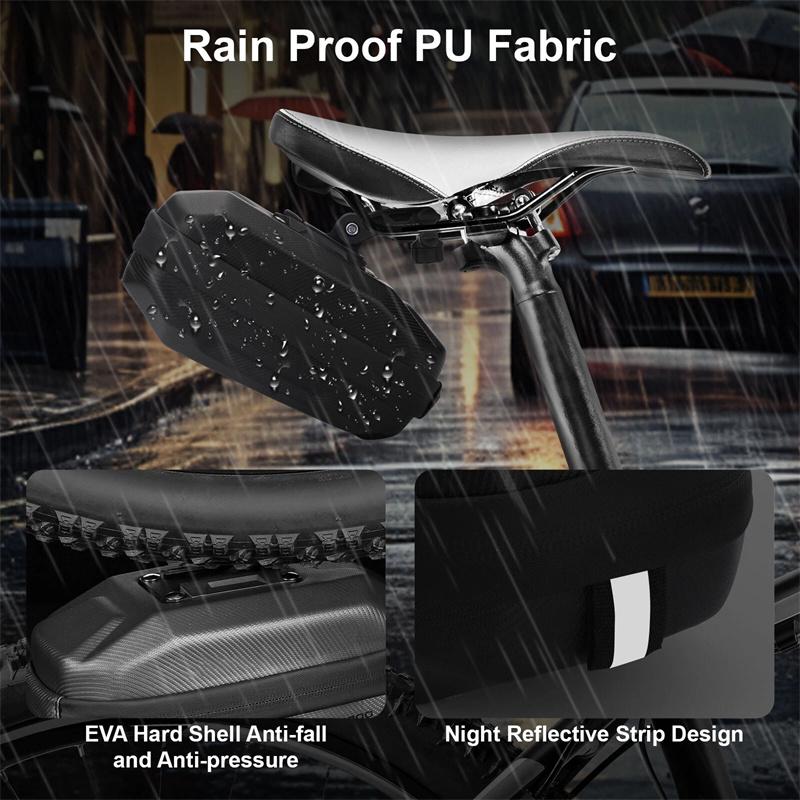 Taška na zadní nosič horského kola - Vodotěsná sedlová taška s pevnou skořepinou Eva pro silniční kolo a cyklistické vybavení