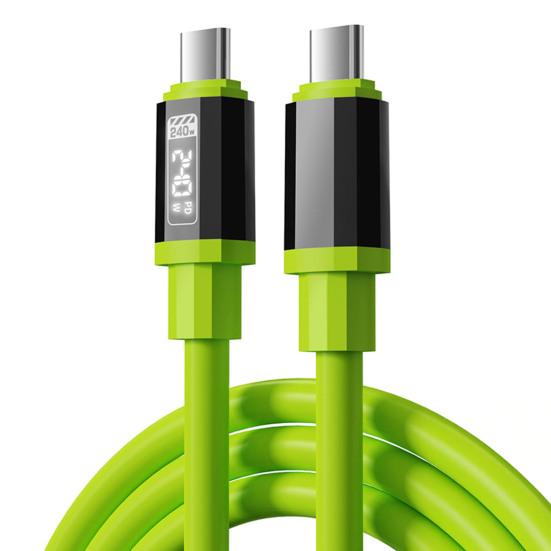 

240W Data Cable Soft Silicone Flexible Charging Cable with E-Marker Chip 480Mbps High-Speed Data Transfer Charging Cord