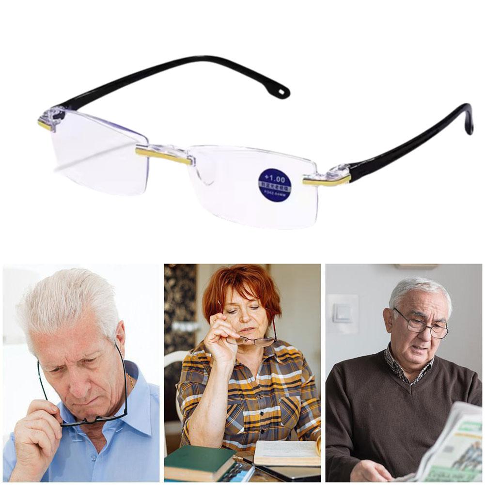 Frameless Presbyopia Eyeglasses Ultralight Square Frame Men's Optical Spectacle Eyewear To Glas F5G9