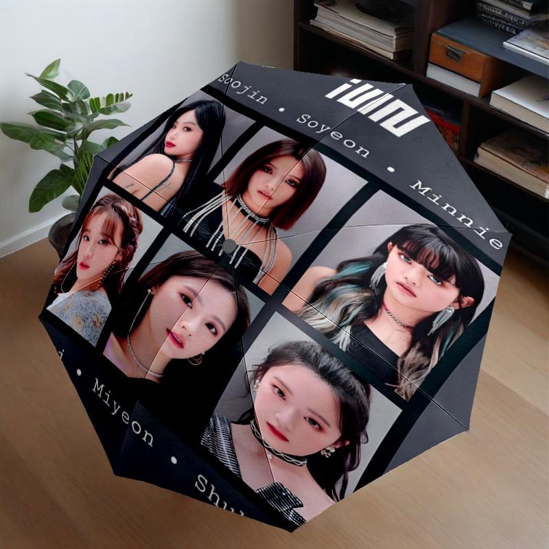 Kpop Idle Colorful Dreams Umbrella 8-Frame for Travel, Camping, Casual Lightweight Portable Umbrella, Essential for Every Family Holidays Gift