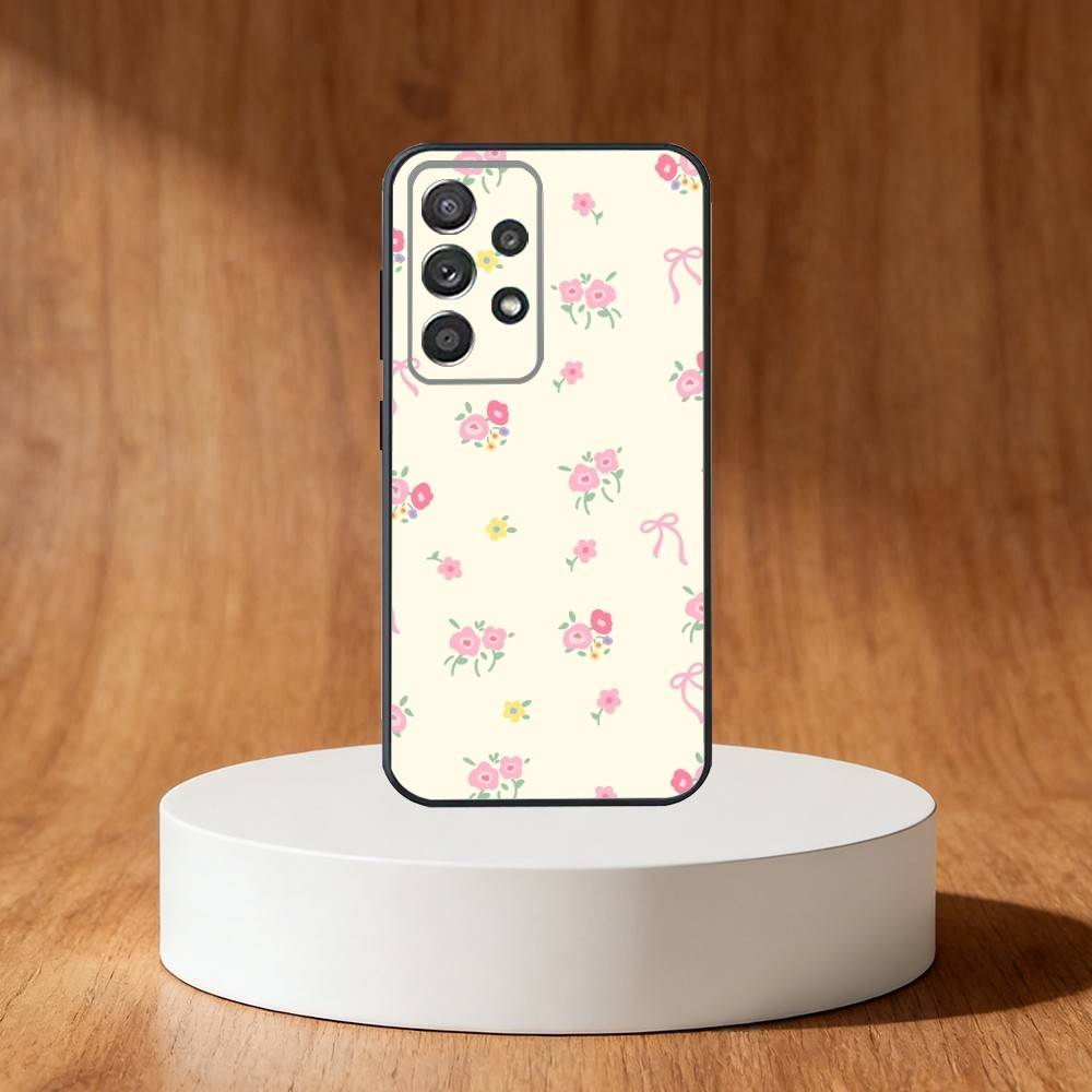 Ditsy Floral Phone Case For Samsung S25,S24,S21,S22,S23,S30,Ultra,S20,Plus,Fe,Note,10,9,5G Black Cover