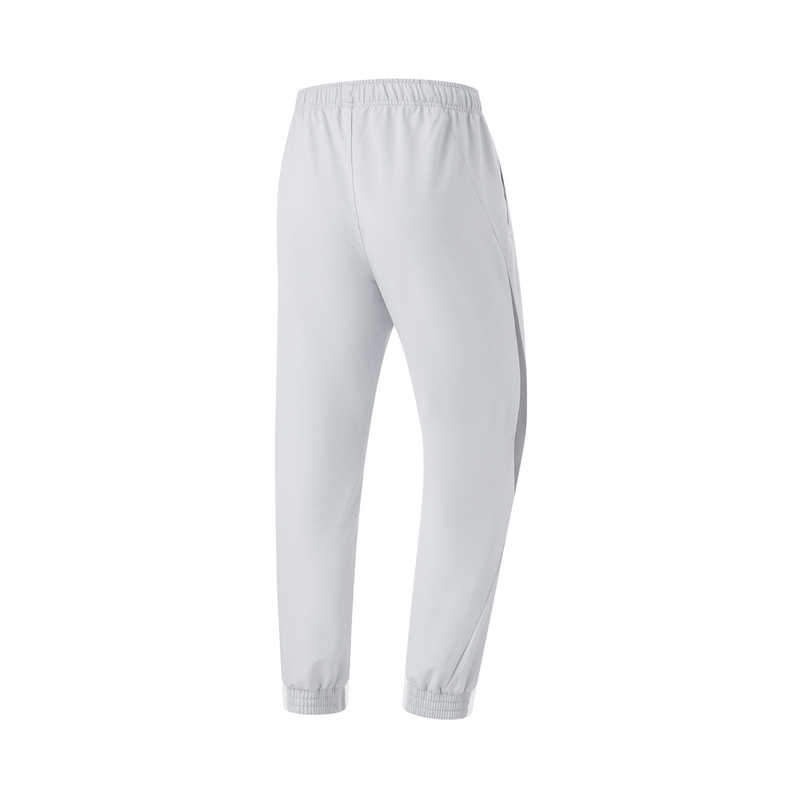 Li-Ning Fitness Series Color Block Mid-Rise Drawstring Comfortable Breathable Tapered Sports Long Pants Men Bottoms Misty-Gray Shadow-Gray AYKU171-1