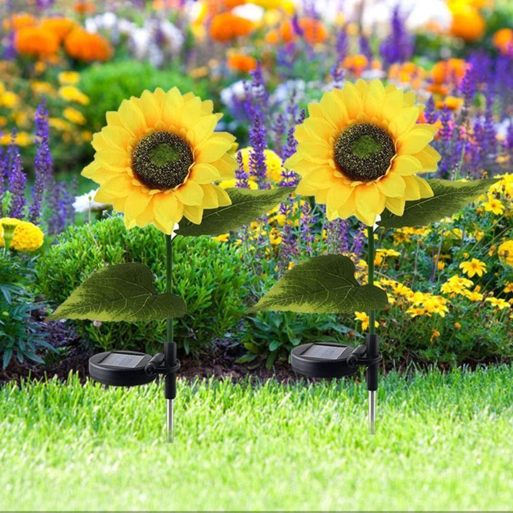 Solar Powered Night Lights Waterproof Atmosphere Lamp LED Solar Sunflower Lights Outdoor