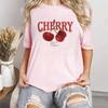 Pink Color Cherry Summer Fashion Tshirts Unisex Unisexga Top Female Anime Y2k Clothing Fashion Graphic Tshirt Unisex Tops