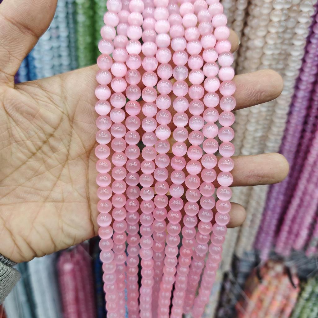 8mm Cat's Eye Stone Beads: Single, Double, Triple-Color, DIY Jewelry Round Beads