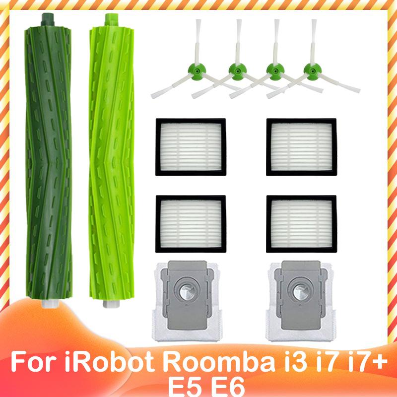 For iRobot Roomba I3 I7 I7+ E5 E6 E7 Robot Vacuum Main Side Brush Roller Hepa Filter Dust Bag Rag Part For Cleaner Replacement