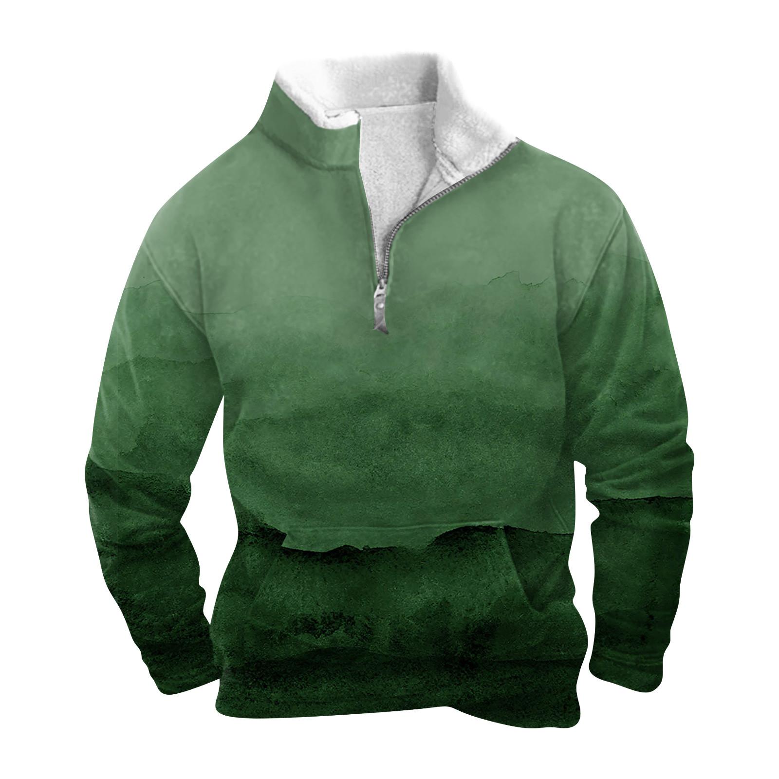 

Весенне-осенняя мужская толстовка с воротником-стойкой на открытом воздухе, повседневные свитера, топы XXXXL зелёный