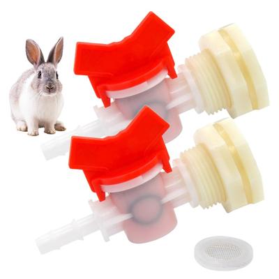 2Pcs Rabbit Watering Bucket Connector Kit Bulkhead Fitting Barb Ball Valve Mesh Washer Drinking System Connector for 5/16" ID Hose Connector