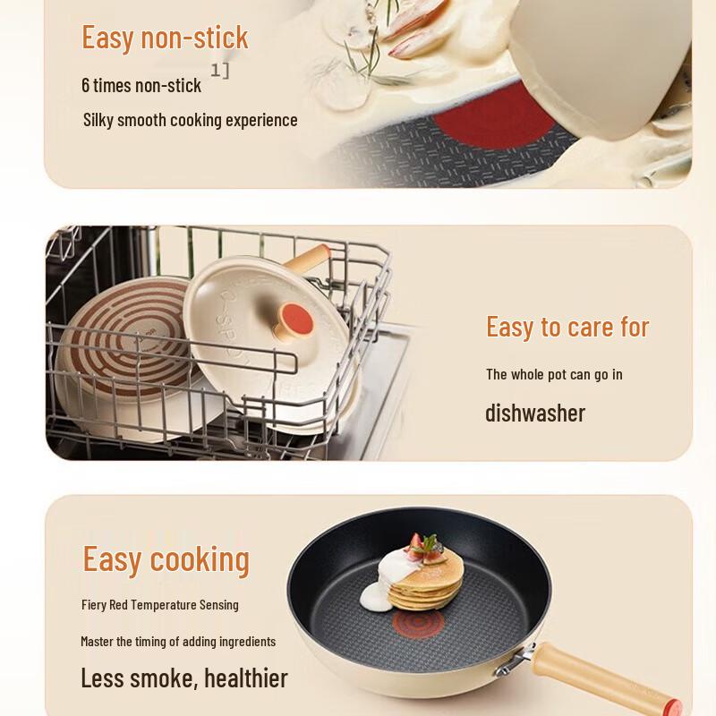 SUPOR Non-Stick Frying Pan with Lid, 28cm