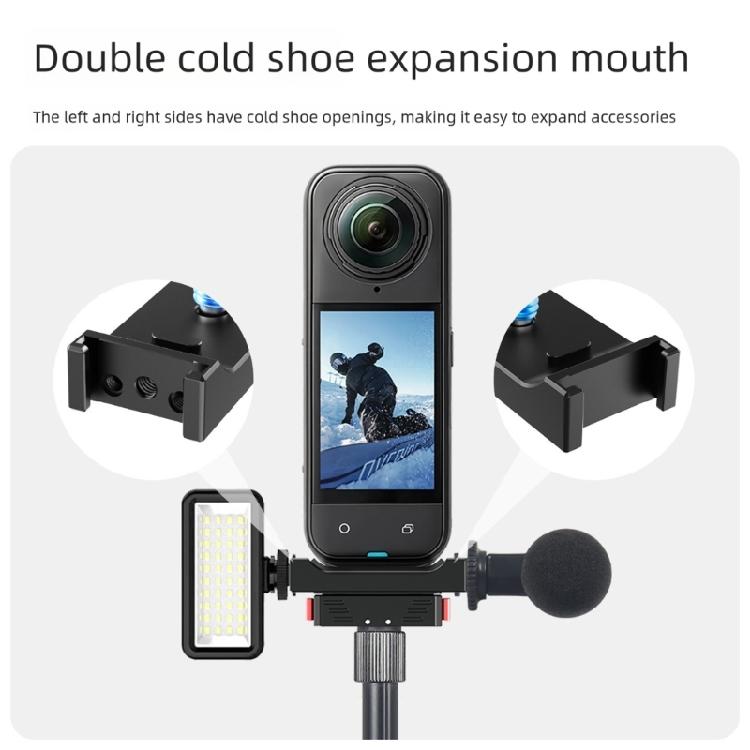 Rotatable Magnetic Camera Mount For Sports Recording Lightweight Aluminum Construction With Cold Shoe Slots