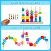 Montessori Toys For 2 3 4 Year Old Kid Boy Girl Toddler Montessori Wooden Beads Sequencing Toy Set Lacing Beads Stacking Block Matching Shape Stacker