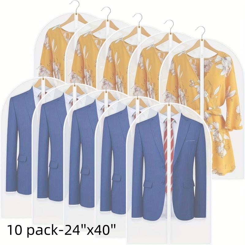 5PCS Clear Garment Bags, Dress bags for Storage ,Hanging Suit Bags for Closet Storage and Travel, Dust Suit Cover Bags,Washable Clothes Protectors