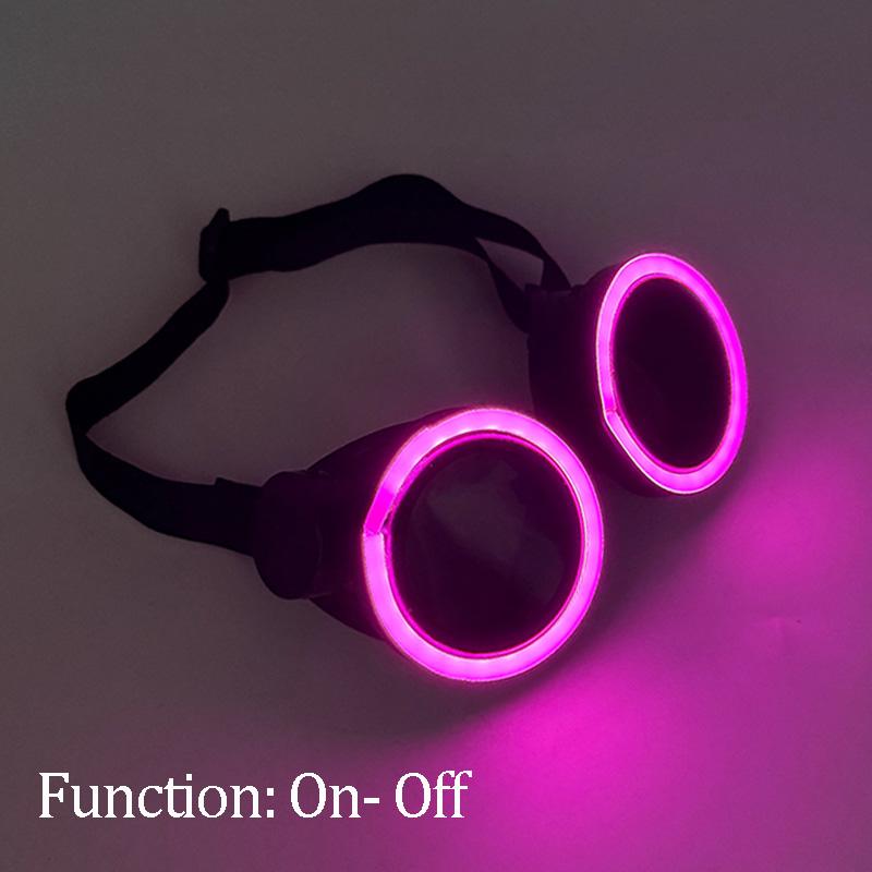 2026 Round LED Glasses Disco Fluorescent Party Punk Luminous Glasses Men Women Bar Nightclub Neon Glasses Music Concert Supplies