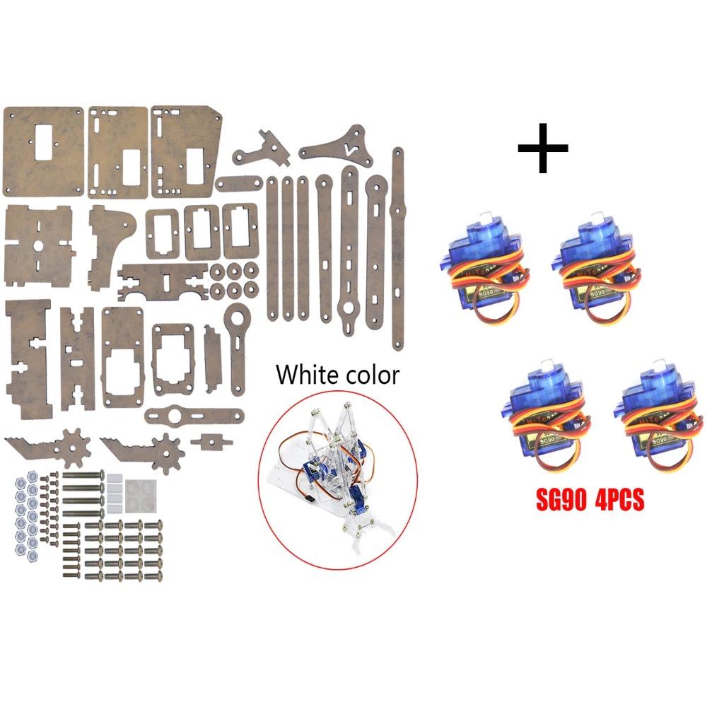 SG90 MG90S 4 Dof Kit Robot Acrilic Mecanic Manipulator Gheară Neasamblat Pentru Arduino Braț Robotic Kit STEAM Programare Braț Robotic