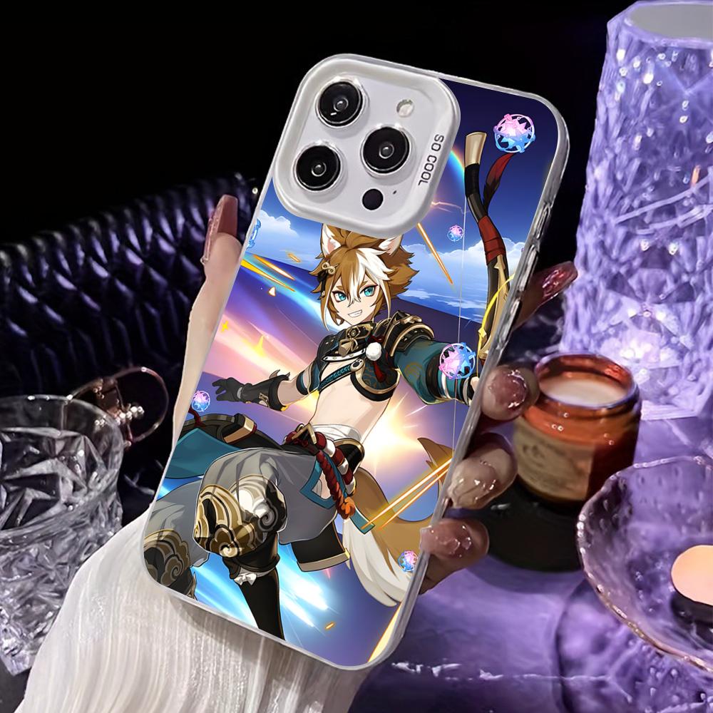 Game GI Gorou Mobile Phone Case for iPhone 17 16 15 14 13 12 11 X XR XS 8 7 Air Pro Max Plus White Translucent Colorful Cover