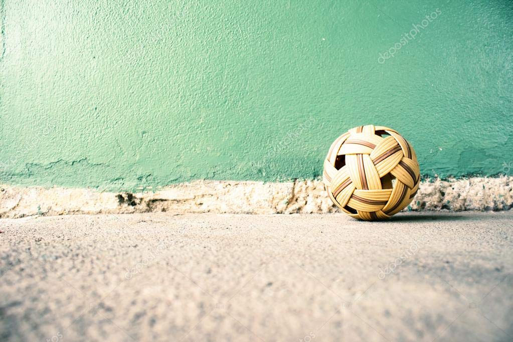 Sepak Takraw Ball, Rattan Ball, Foot Volleyball, Thai Sports (Green)