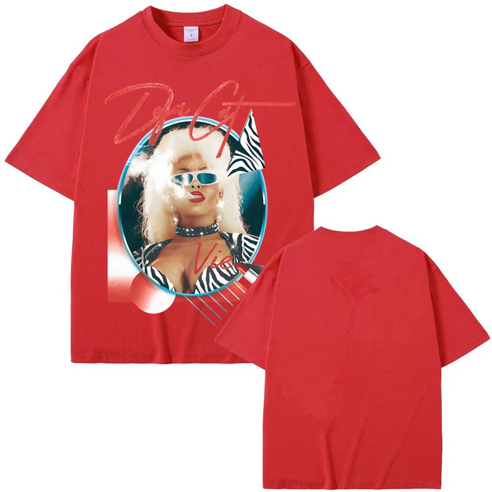 DOJA CAT UNISEX-ADULT DOJA CAT OFFICIAL TRACKLIST TEE Doja Cat Same As Official Website High Quality Tee-shirt 100Cotton Round Neck Summer Anime Tops XS красный 1590₽
