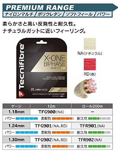 Tecnifibre X-ONE BIPHASE Tennis String, 12m, 1.30mm Gauge, Red (RD), TFG902
