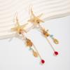 Beads Jellyfish Drop Earrings Tassel Beach Marine Style Earrings Starfish Stud Earrings  Party