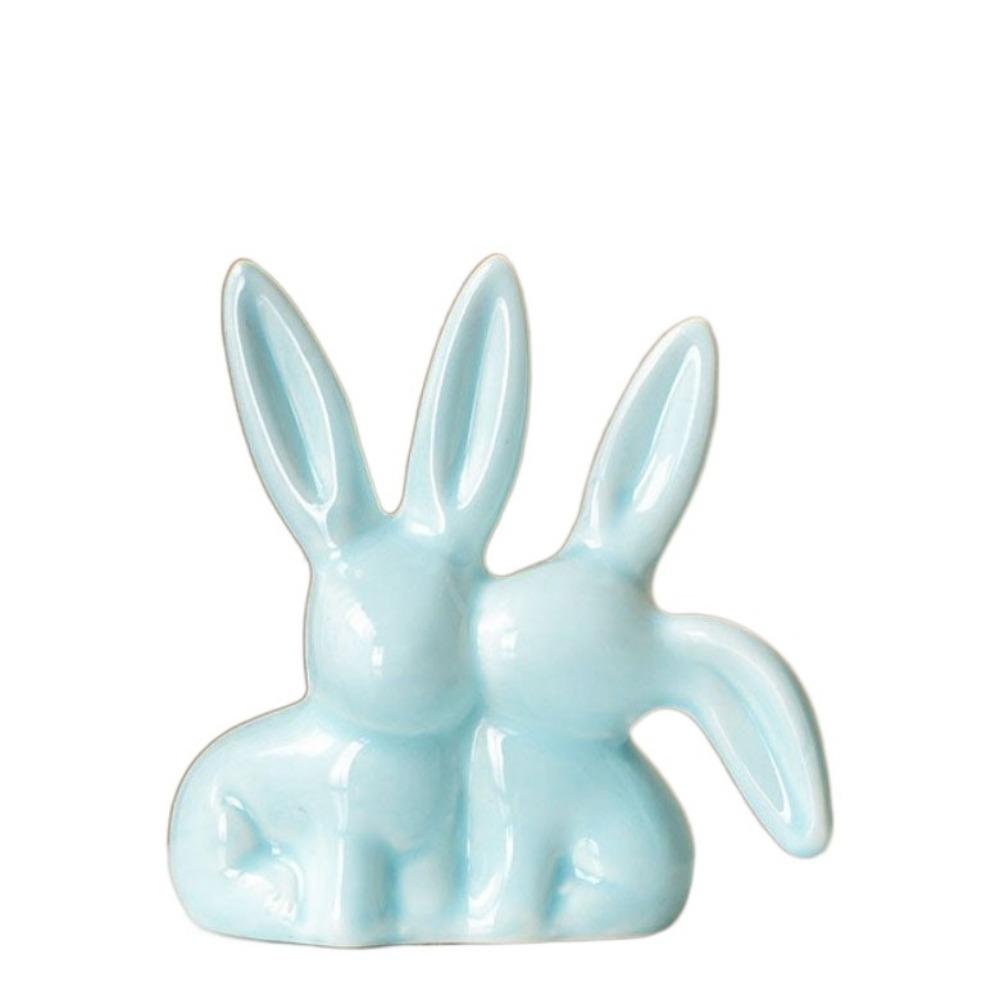 Unique Aesthetic Kiss Couple Bunny Figurine Handicraft Easter Rabbit Ornament  Home Decoration