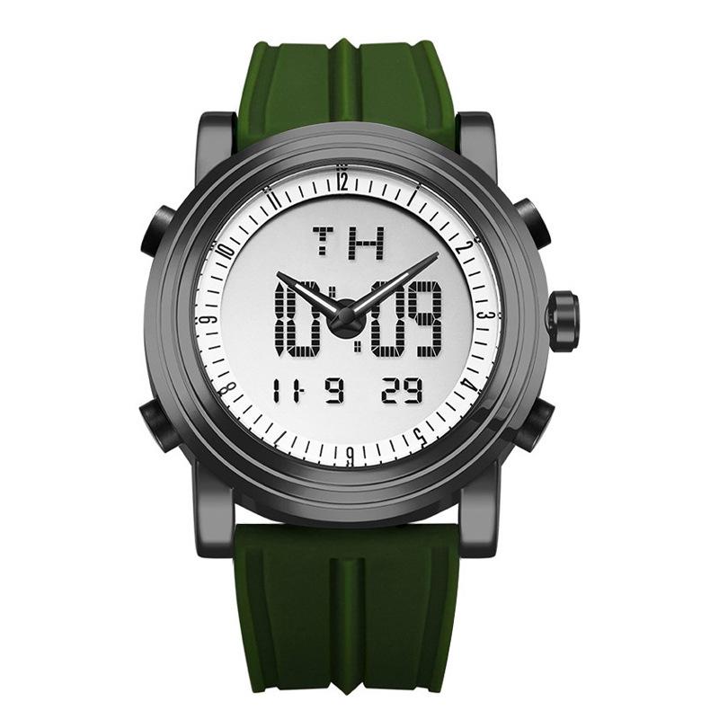 Men'S Watch Men'S Double Luminous, Cool Creative Sports Silicone Watch Electronic Watch S9368