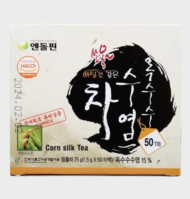 

Endorphin Corn Silk Tea 50 Tea Bags Caffeine-Free Korean Herbal Tea 1 box