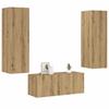 Wall Mounted TV Cabinets Set of 3 Artisan Oak Wood Based Material