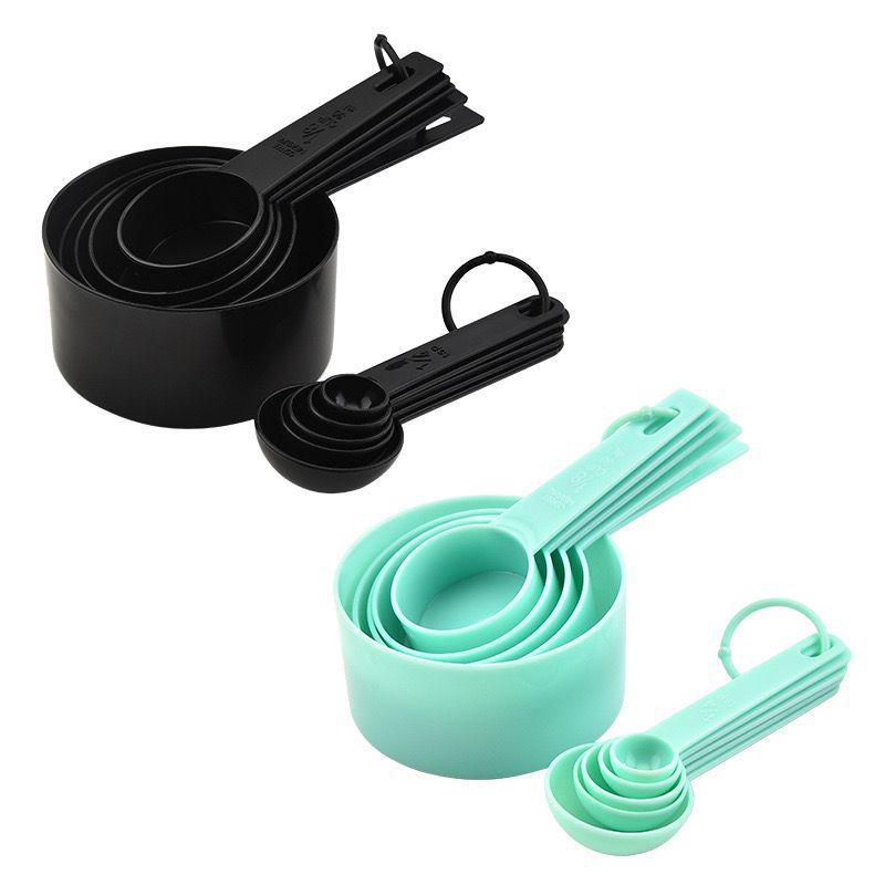 10-Piece Plastic Measuring Cups & Spoons Set for Baking & DIY Projects.