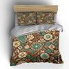 Floral Mandala Brown and Teal Bedding Set Bedding set (1 duvet cover, 2 pillowcases, duvet not included)