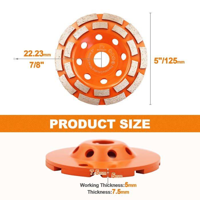 Meuleuse diamantée - BRSCHNITT - GS01125103R - 125 mm - Grain de diamant #40/50 - Filaire