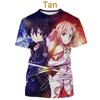 Print Sporty Quick-dry Breathable Men T-shirt Sword Art Online Animation Casual Harajuku Y2K Street Short Sleeve Clothing Top