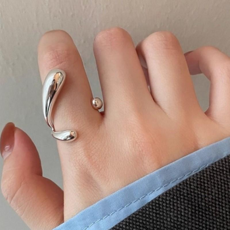 PANJBJ 925 Sterling Silver Irregular Ring For Women Minimalist Punk Hip Hop Personality Versatile Cool Open Jewelry Dropshipping