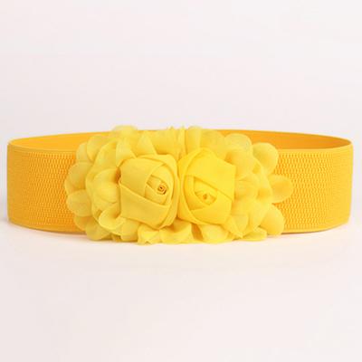 Belt Elastic Double-flower Fabric Wide Elastic Waist Belt for Party