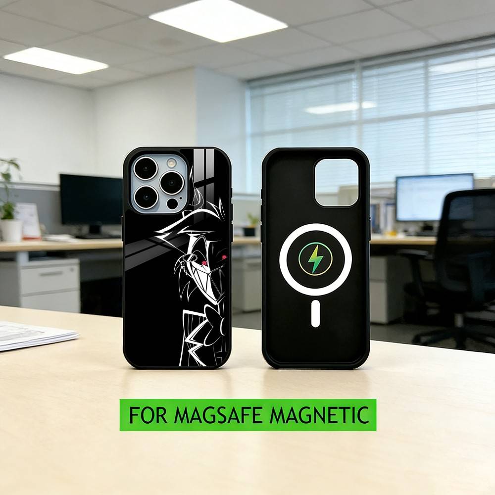 H-Hotel Alasto Hazbin -PC Phone Case For iPhone17,16,15,14,13,12,11 Plus,Pro Magnetic For Magsafe Wireless Charging
