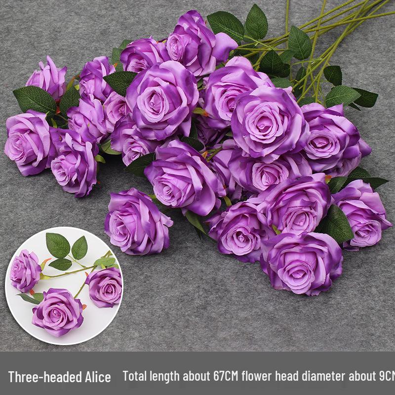 10-Piece Purple Floral Artificial Flower Set for Wedding and Aisle Decor