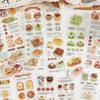 3 Sheets/pack Bread Ice Cream And Coffee Stickers Yummy Food Transparent PET Stickers for Scrapbooking Embellishments