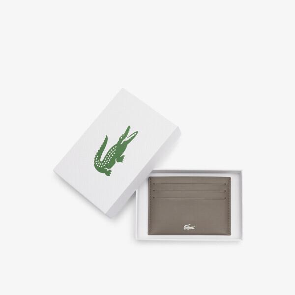 

Lacoste Leather Card Case Q80 Gray Fitzgerald Metal Logo